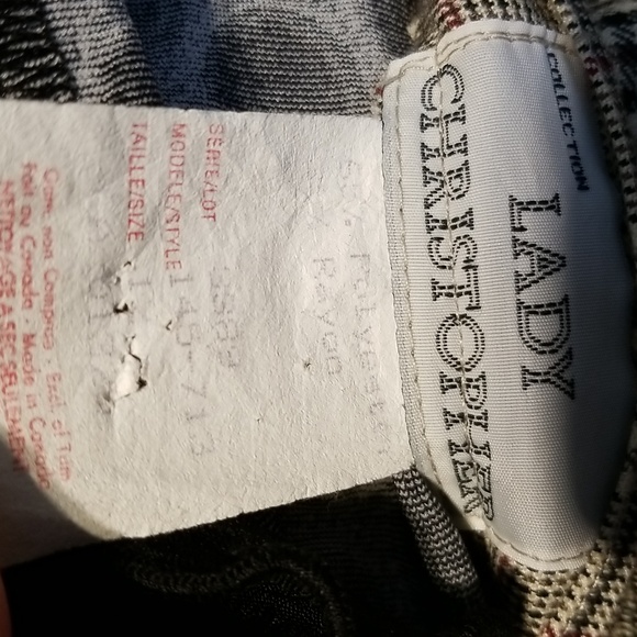 🇨🇦 Vintage 90s Pleated Plaid Tartan Beige midi skirt - Picture 5 of 6